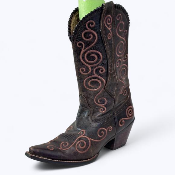 Ariat Shelleen Snip Toe Embroidered Cowboy Boots Womens 10B Western Cowgirl Boho - Picture 1 of 9